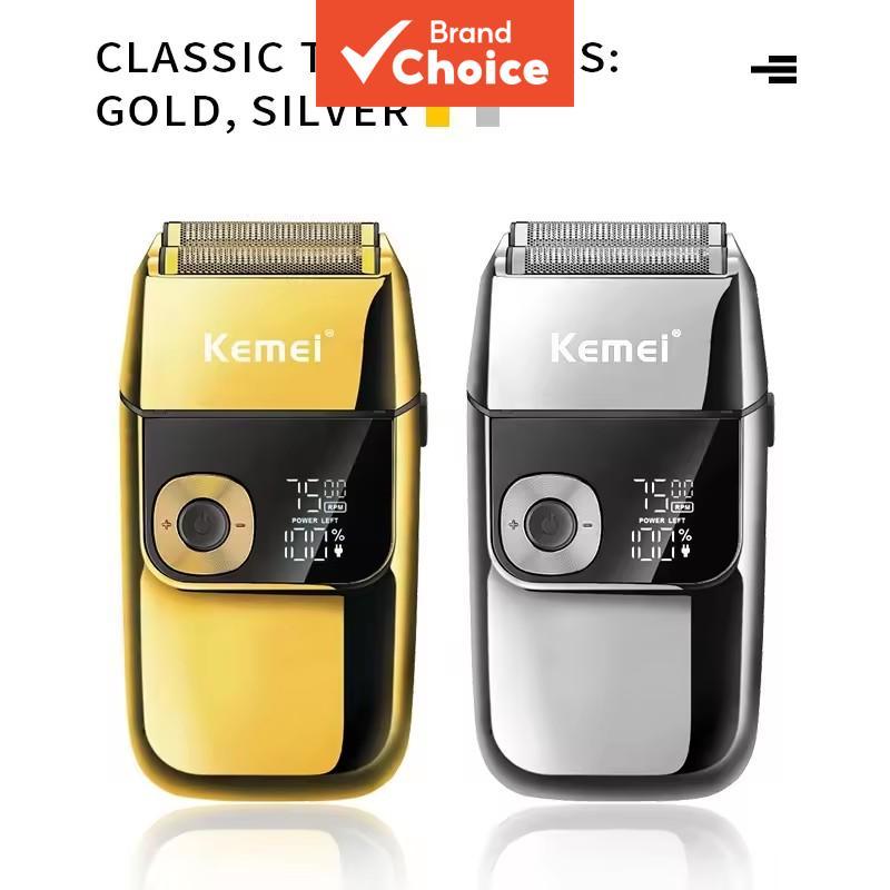 KEMEI KM-2028 barbeador foil reciprocante, lâmina afiada e durável, tela de malha removível, ajuste de 3 velocidades,