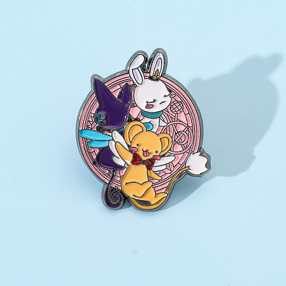 Broche de metal estilo japonês com tema de anime fofo Cardcaptor Sakura, Cartão Mágico, acessórios com tema Sakura, broc