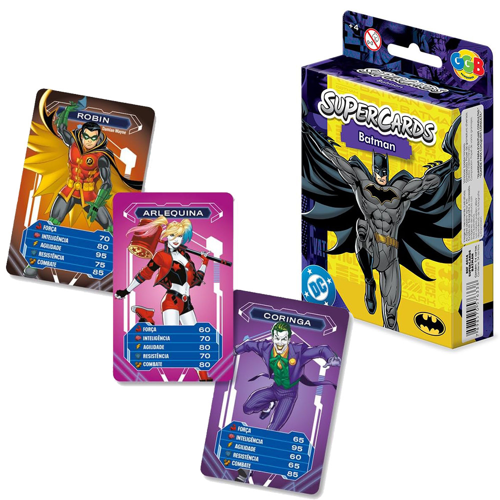 Jogo De Cartas Supercards Do Batman Com Vilões E Heróis