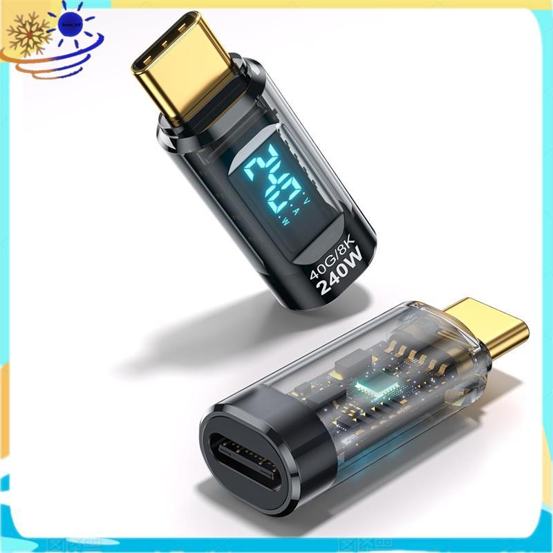 [Le's Shop] Adaptador USB C De 240 W Testador De Medidor De Energia 2 Pacotes USB4 De Carregamento Com Display Digital P