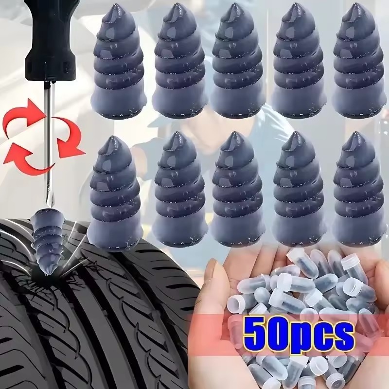 50-15 Unidades De Reparo De Pneus A Vácuo Para Motocicleta , Plugue De Unhas , Ferramentas Punção-Pregos De Metal De Bor