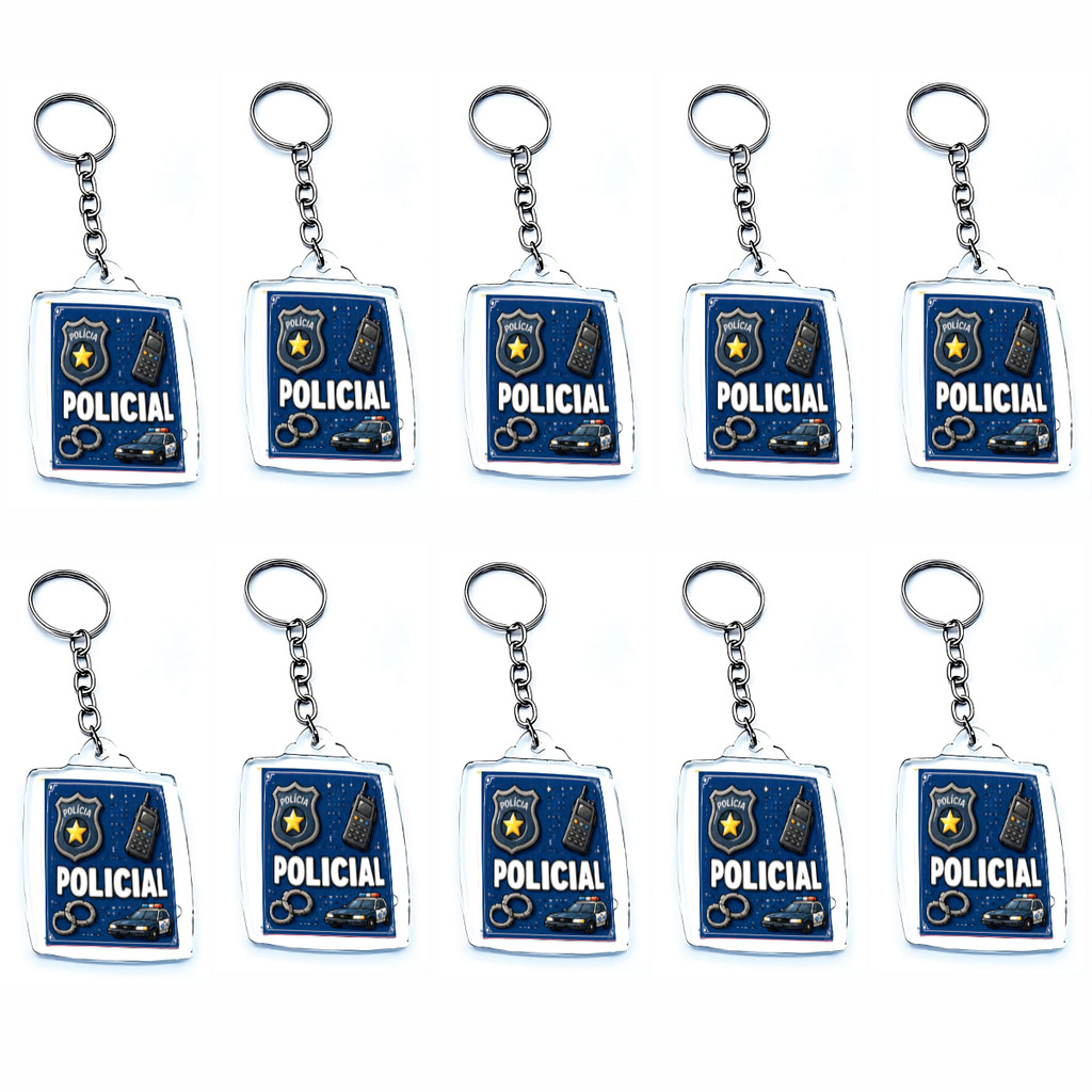 Kit 25 Chaveiros Policial Segurança Pública