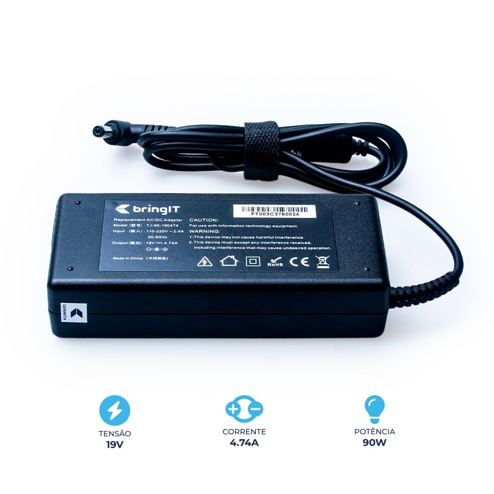 Fonte Carregador para Notebook Acer Aspire M5-481PT 19V 4.74A 90W