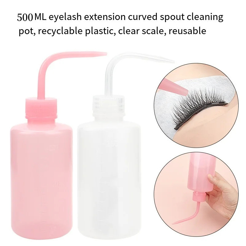 1pc 500ML Tubo De Aperto Garrafa Vazia Bico Curvo Garrafas De Lavagem Sobrancelha Tatuagem Chicote Banho Balão Extensão