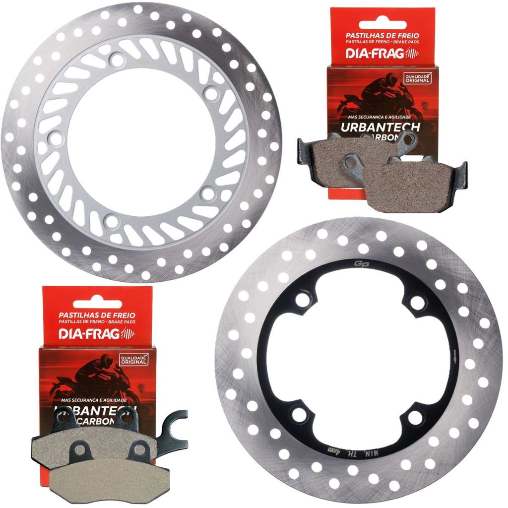Discos de Freio Cb 300r Sem Abs 2009-2015 + Pastilhas Diafrag
