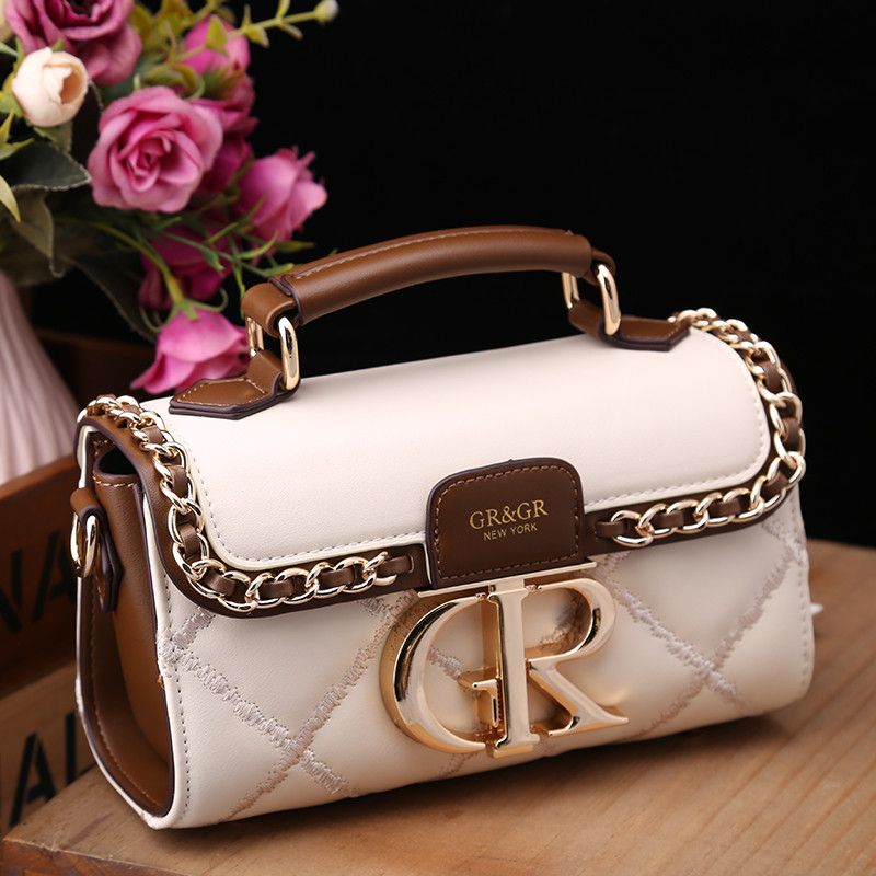 Contador genuíno bolsa feminina 2025 novo estilo moda losango bordado linha couro genuíno pequeno saco High-End elegante