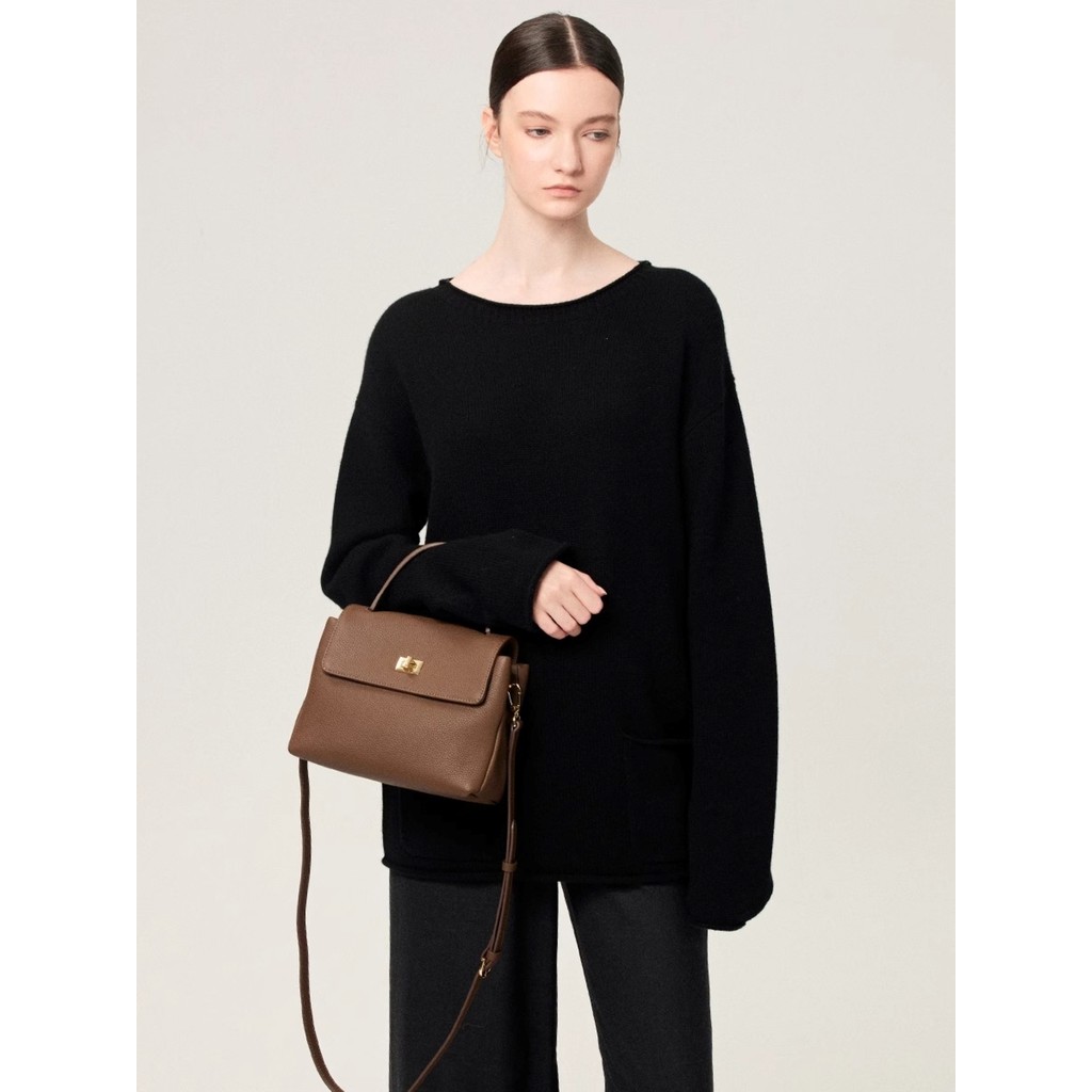 Nicho bolsa de couro feminina primavera verão médio pequeno quadrado saco feminino novo estilo couro genuíno bolsa de om