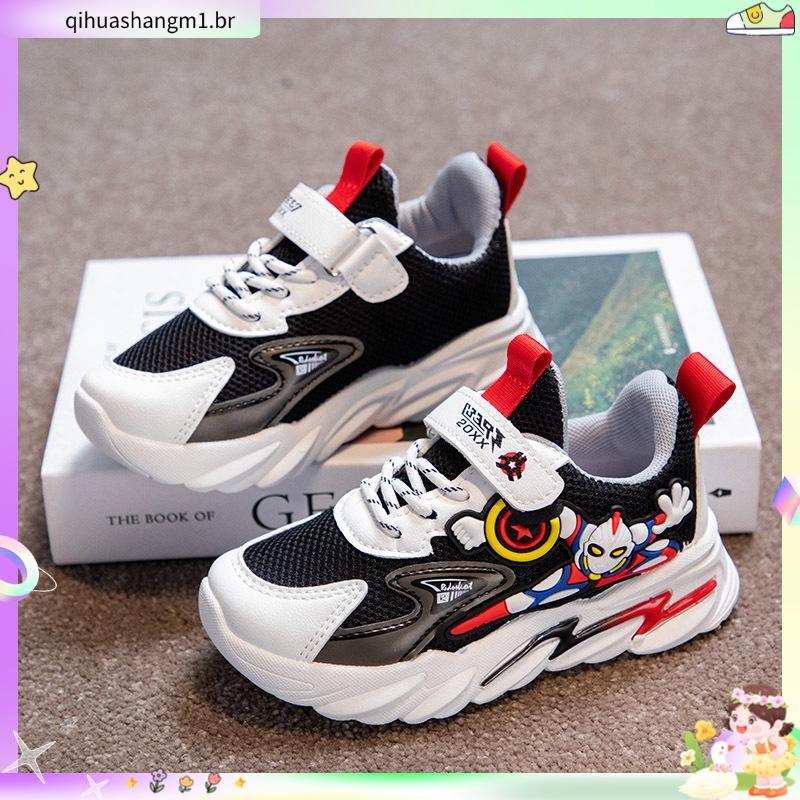 tênis infantil masculino kit tênis infantil masculino Sapatos para meninos 2024 novo Ultraman tênis infantis malha res
