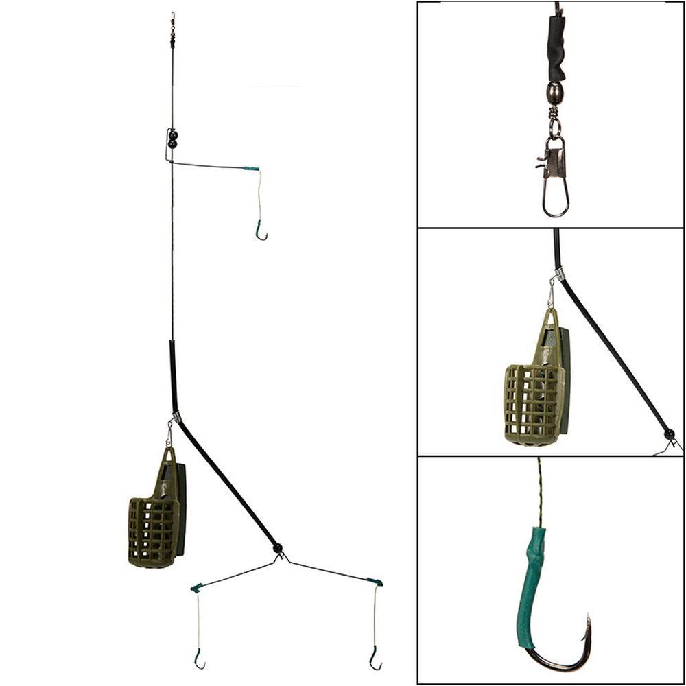 Gancho De Pesca Artificial Isca Gaiola Conjunto Alimentador Rack Rock Catfish Gabarito Carpa Equipamento Acessórios Ferr