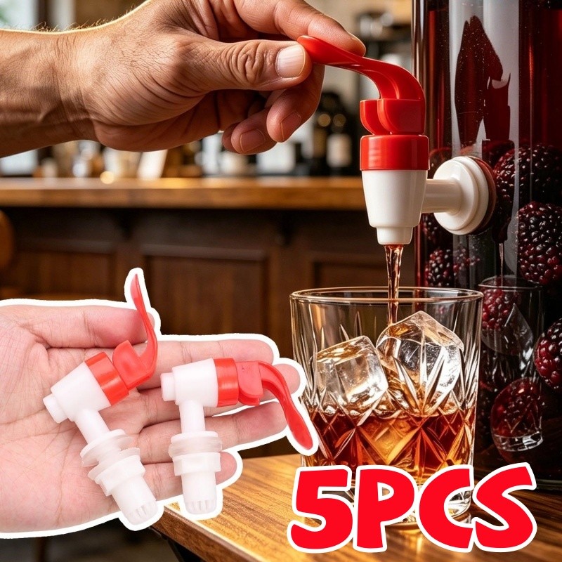 2/5 Pçs Barril De Vinho Montado Torneira De Plástico Vedação À Prova De Vazamento-Garrafa De Bebida Para Restaurante Bar