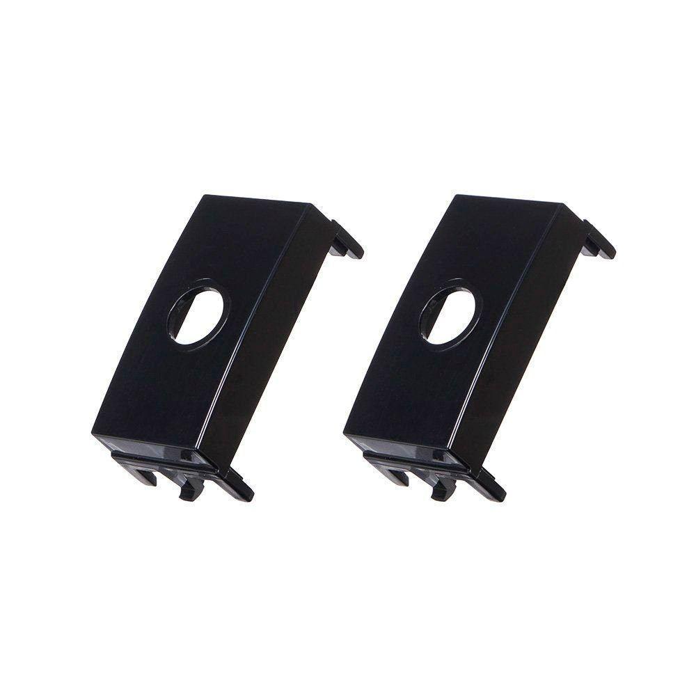 Módulo Saída De Fio Margirius Sleek 2 Unidades Preto Ebony