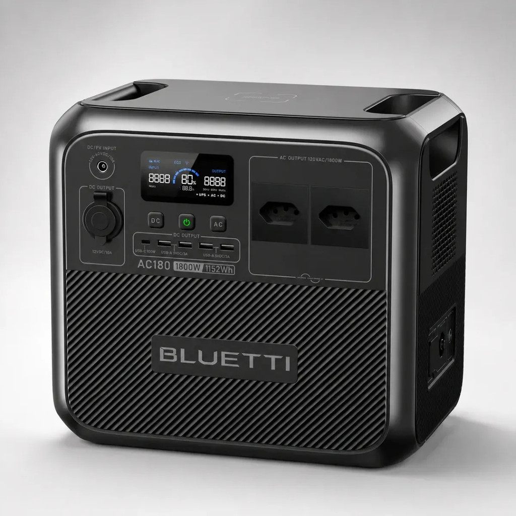 Gerador Solar Bluetti Ac180 1152wh 1800w Portátil Nobreak