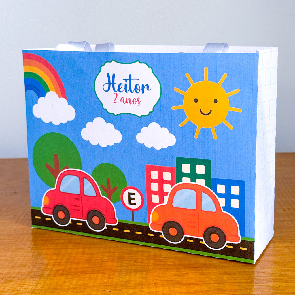 SACOLINHA SURPRESA Tema CARRINHOS  personalizada - pegue e monte lembrancinha festa infantil, CHA DE BEBE
