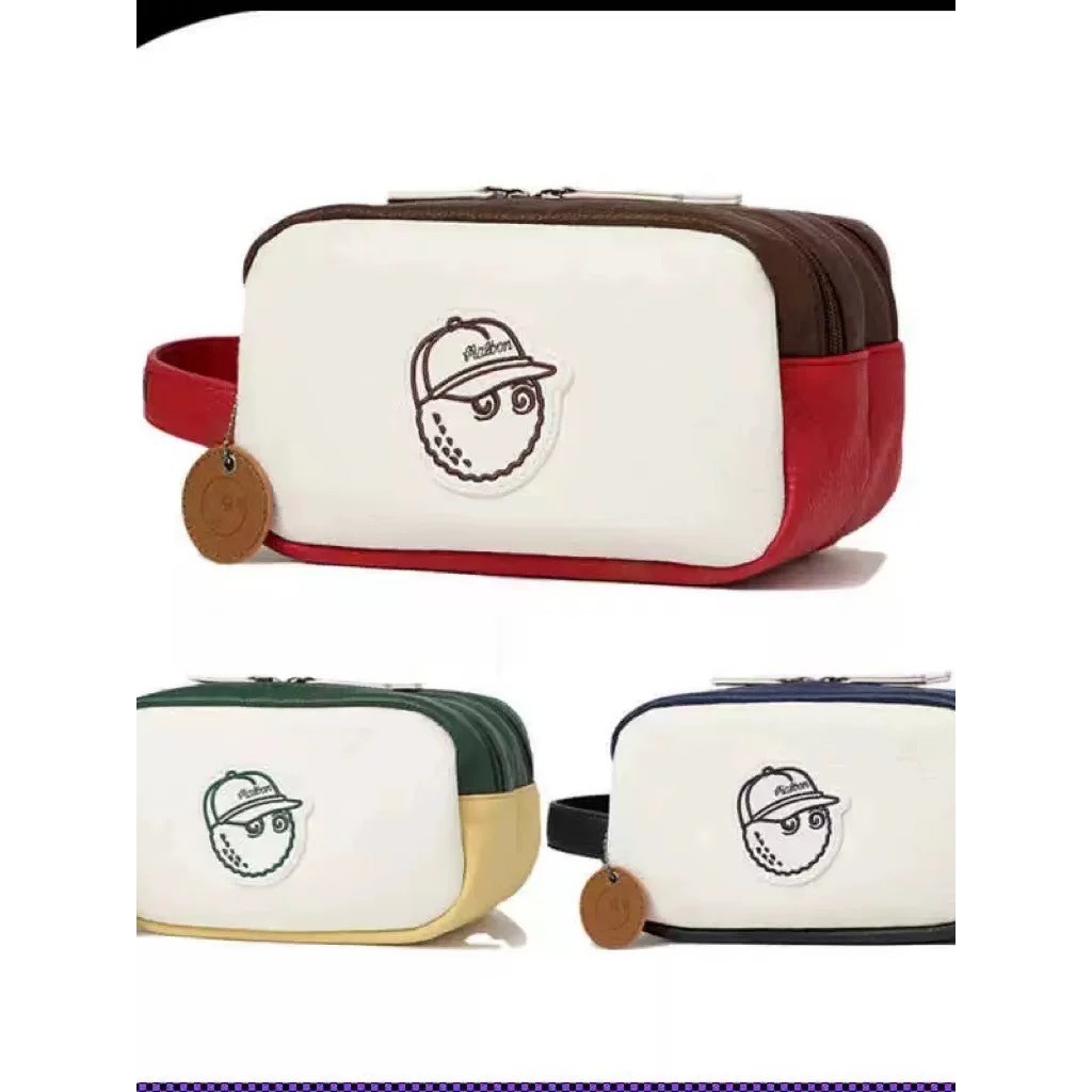 Novo Malbon Golf Fashion Clutch Contraste Costura Couro Multifuncional Embreagem Dupla Bolsa À Prova D 'Água