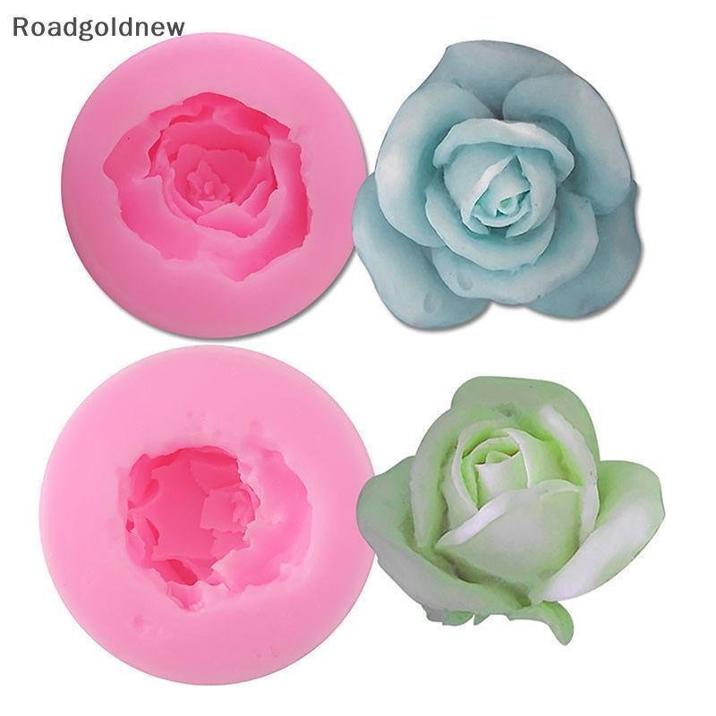 Molde de Flor Rosa 3D DIY para Gesso, Argila, Resina, Arte, Silicone Macio, Molde para Bolo, Sabonete, Gelo, Chocolate,