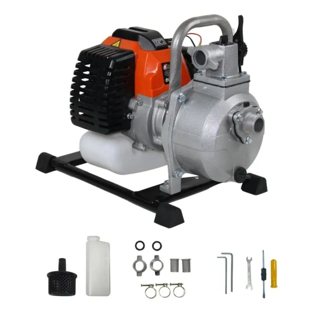 Bomba D’Água Motobomba Portátil 1 Pol 60cc 3HP 2 Tempos Para Piscina Irrigação Drenagem Rural Leve