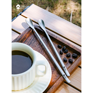 Colher de agitação com cabo longo de titânio puro, haste de agitação especial, colher pequena, colher de café, colher es
