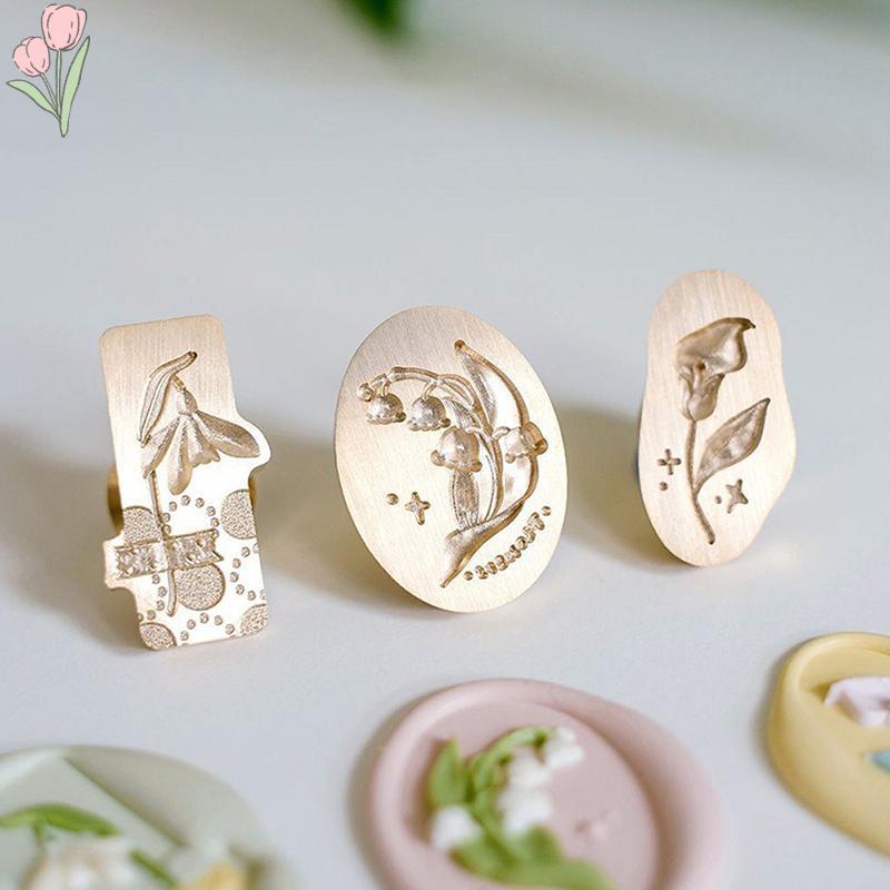 [Auspicioso] Selos Vintage Cabeça De Impressão Série Flor Selo De Cera De Vedação DIY Scrapbooking Cartões Envelopes Con