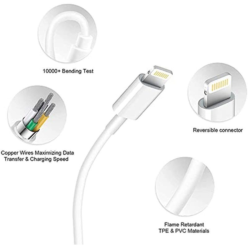 Carregador , Cabos Lightning Plug 14/13/12/11 Block Wall Pro/X/XS MFi & amp ; Viagem Rápida MAX Apple Para [USB iPhone A