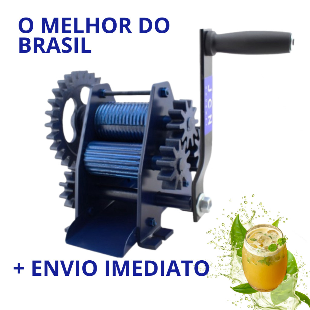 Engenho Moedor de Cana Manual 3 Moendas para Moer Cana Engenhoca JCN Garapeira Moenda