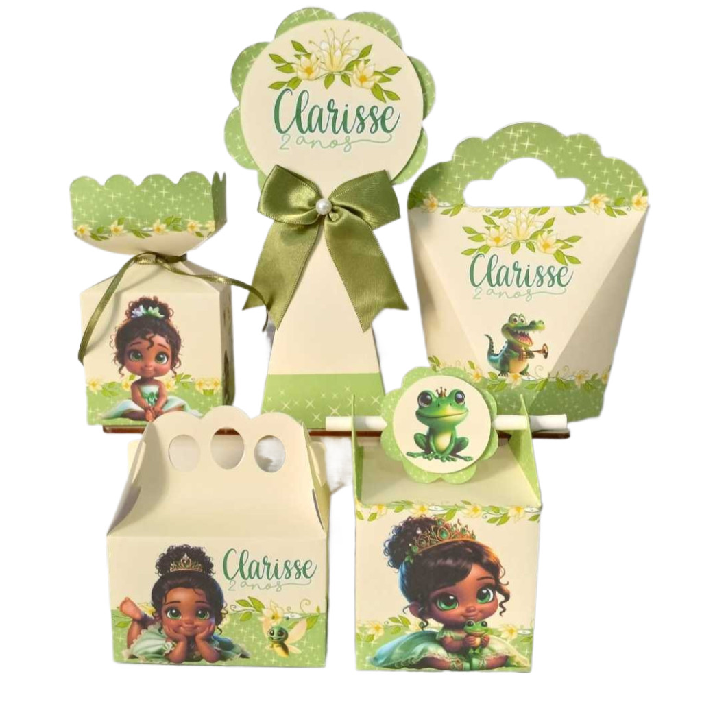 Kit Festa Personalizados Princesa Tiana Baby - PEGUE E MONTE - Princesa e o Sapo - Lembrancinha