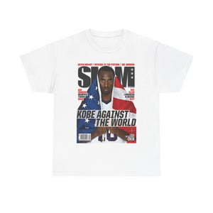 Camiseta Masculina Feminina Oversized Estampa Capa Revista Slam Kobe Bryant Bandeira EUA Camiseta Streetwear T-shirt