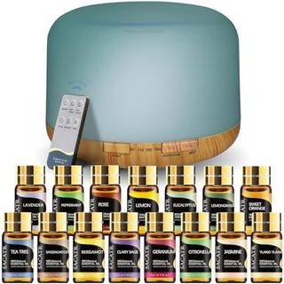 Difusor De Óleo , Difusores Essencial De 500ml Com 2 Modos De Névoa , 4 Temporizadores E 7 Luz Ambiente , Desligamento A