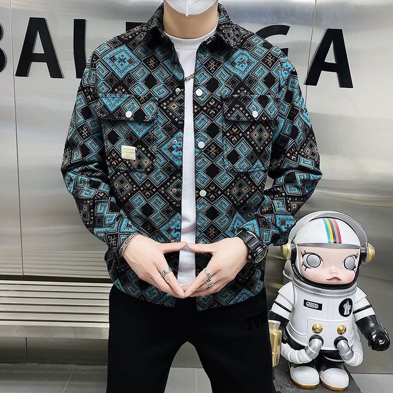 Jaqueta Jeans Masculina De Trabalho Solta Com Vários Bolsos E Casaco Streetwear
