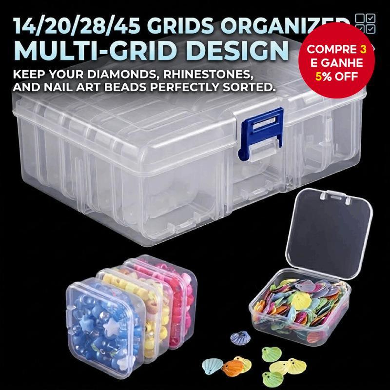DIY Caixa De Armazenamento De Pintura Diamante 14/20/28/45 Grades Para Strass Arte Do Prego Jóias Organizador Caso Ideal