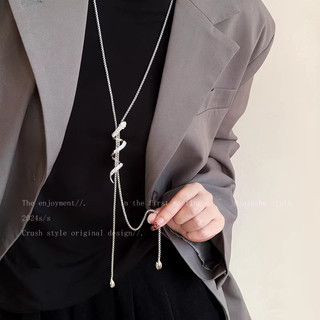 Colar de zircão em forma de cobra feminino nicho Design luz luxo High-End sentimento outono inverno camisola corrente lo