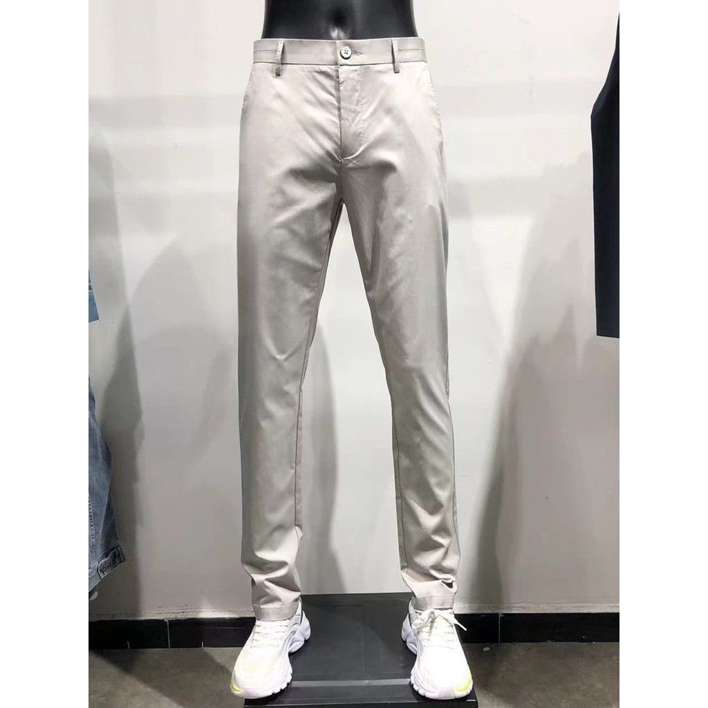 Grande marca genuína!Marca de roupas masculinas!Calças casuais de negócios de verão masculinas calças justas elásticas d