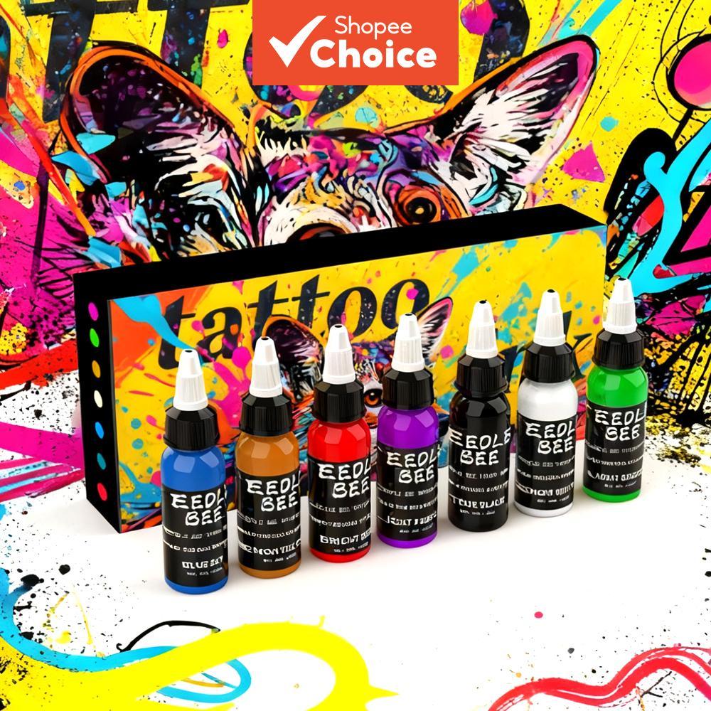 Conjunto De Máquina De Tatuagem GOLDPLUME Tinta Cores Estáveis Completas Para Kit De Piercing E Pistola Iniciantes