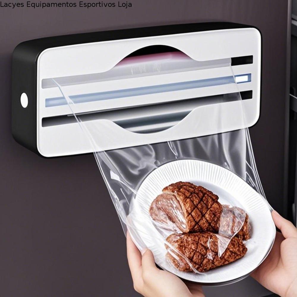 Dispensador De Envoltório De Alimentos Com Slot Duplo LACYES , Caixa Cortadora De Filme Plástico De Ranhura Dupla Montad