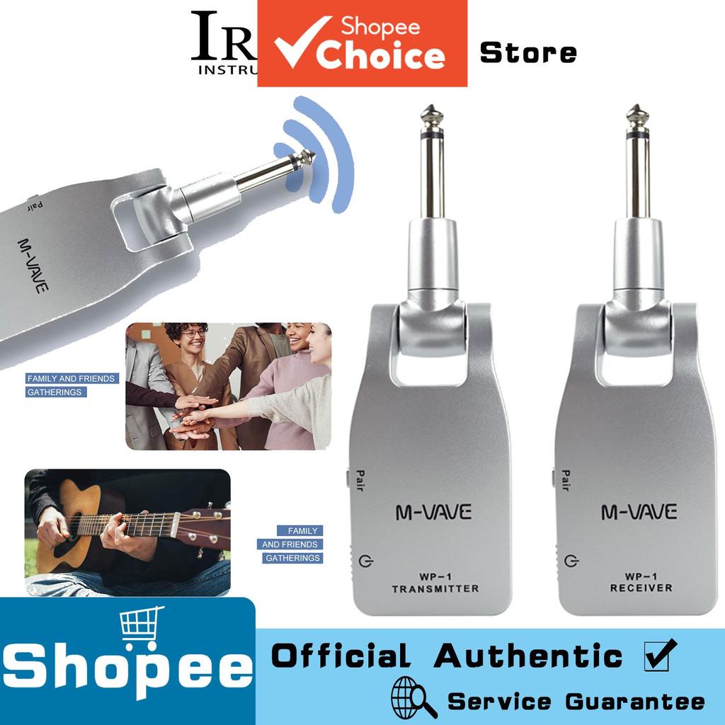 M-VAVE WP-1 Sistema Sem Fio 2.4G para Guitarra Transmissor e Receptor Recarregáv
