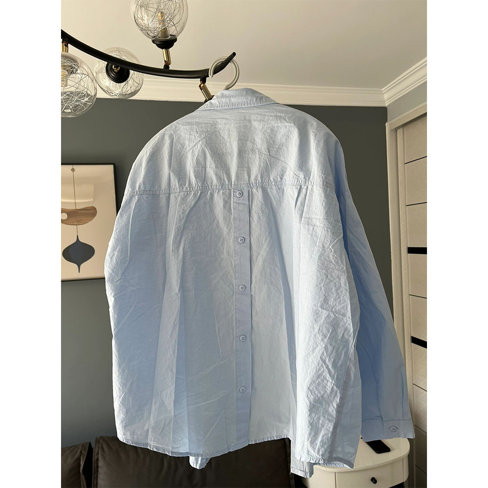 POLO colarinho All-Match camisa feminina 2026 primavera outono botão traseiro Design elegante exterior Wear interior luz