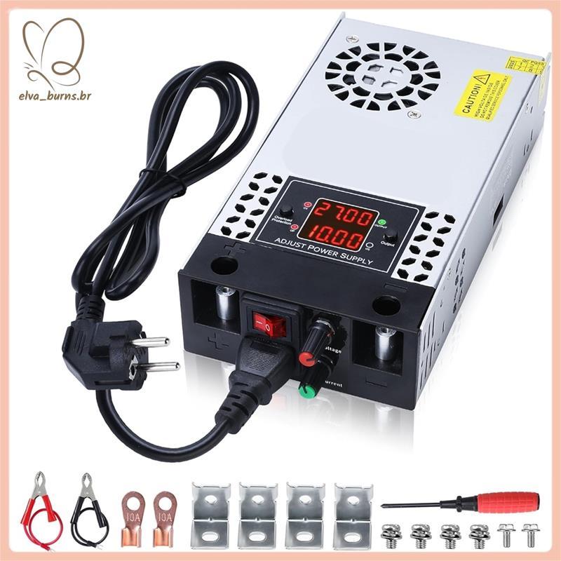 [elva_burns.br] Fonte De Alimentação Ajustável 0-50V 10A 500W Conversor AC Para DC 5V 9V 12V 24V 48V Tiras LED CCTV Impr