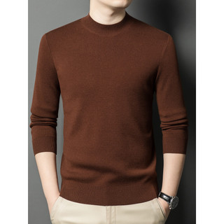 [Cashmere + seda amoreira] suéter giratório fino lavável à máquina masculino versão coreana outono inverno gola redonda 