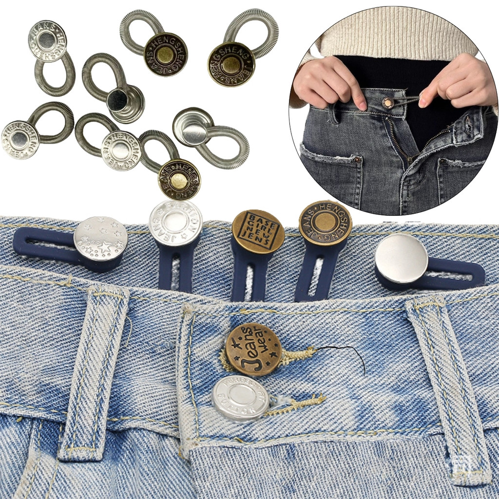 Extensor De Cintura Silicone Com Mola Botão Ajustável Para Jeans Saia Short Gestante Maternidade