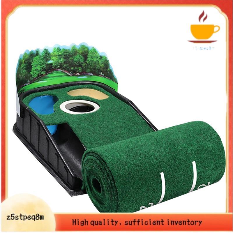 Prática De Golfe Colocando Esteira Interior 1 Conjunto Putter Trainer Almofada Bola Retorno Esteiras