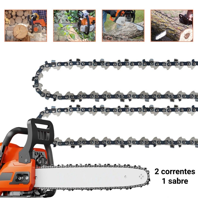 Kit Sabre 12 Polegadas Para Motosserra Com Corrente 31 Dentes 62 Elos Universal