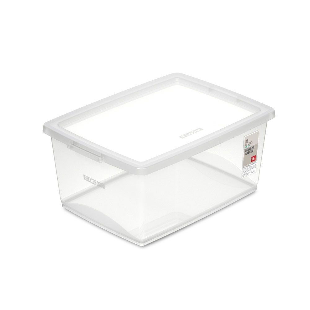Caixa organizadora box alta cristal 15L OR80500 Ordene