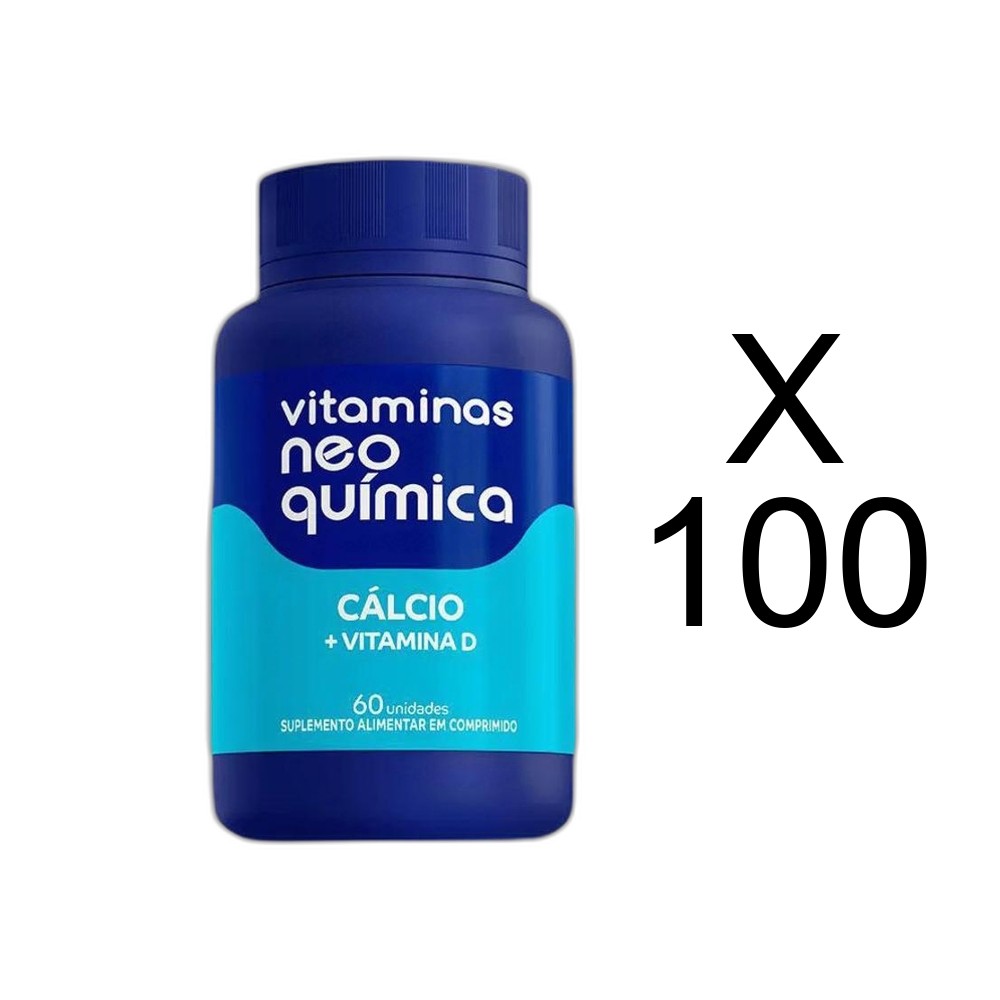 Kit 100x Suplemento Cálcio + Vitamina D 60 Cápsulas - Neo Química