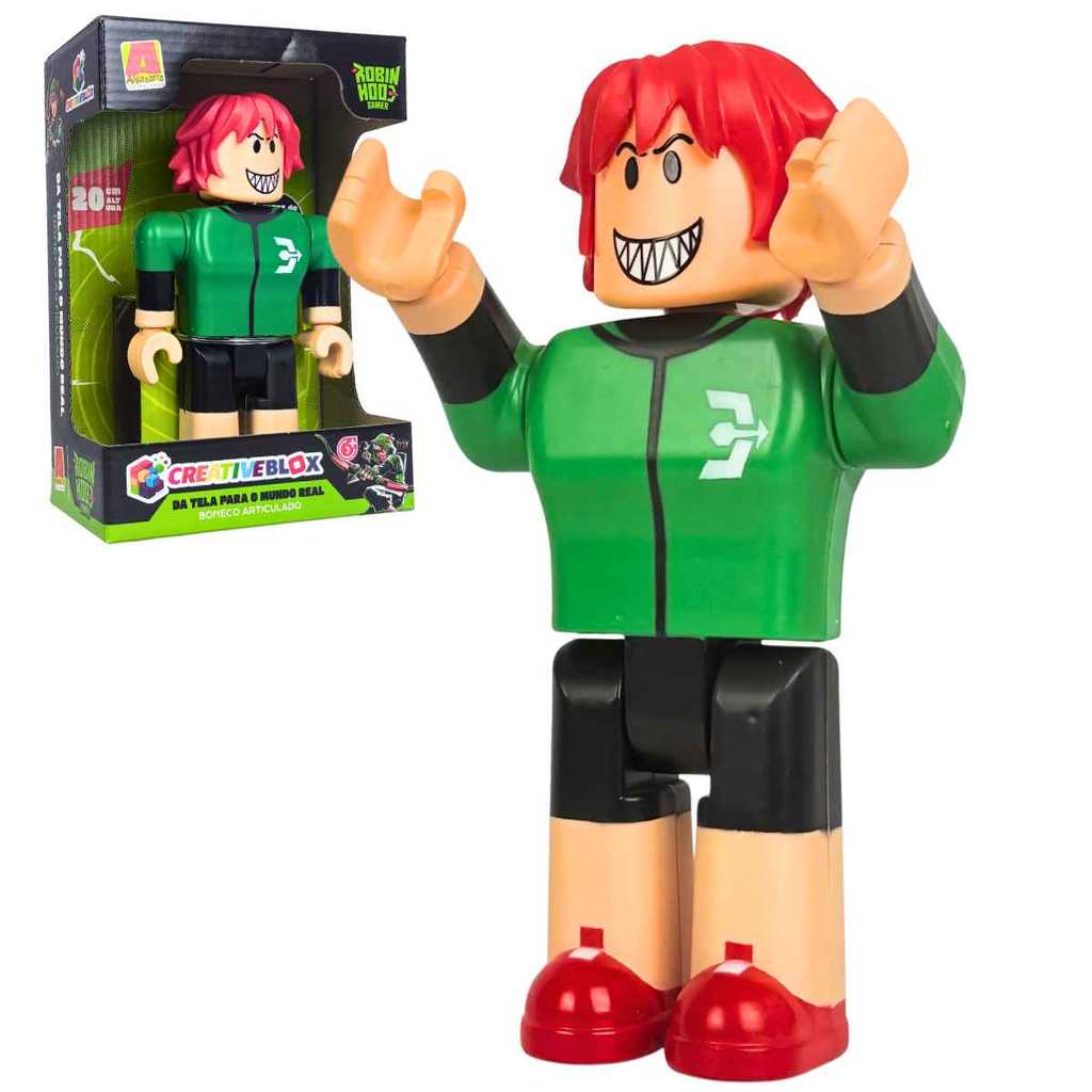 Robin Hood Gamer Brinquedo Articulado 20cm Creativeblox Minecraft Algazarra Brinquedos