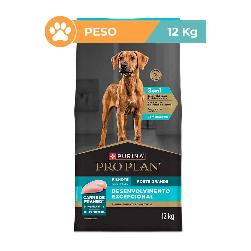 Ração Pro Plan Frango Filhotes Raças Grandes 12kg