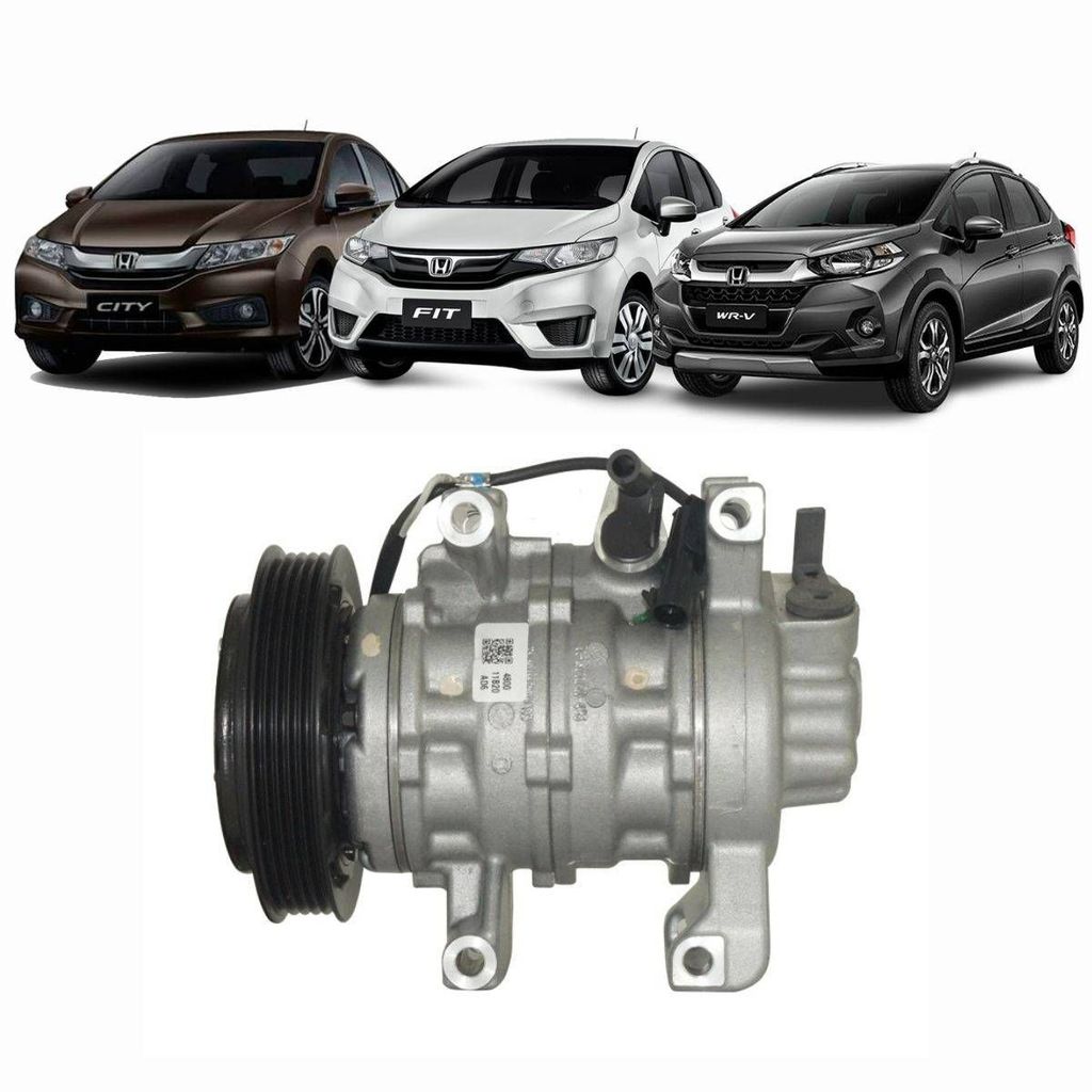 COMPRESSOR PARA CITY FIT WR-V 2015 A 2021 DENSO 10SRE11C 5PK 161BC4471404800RC CD FILIAL ES