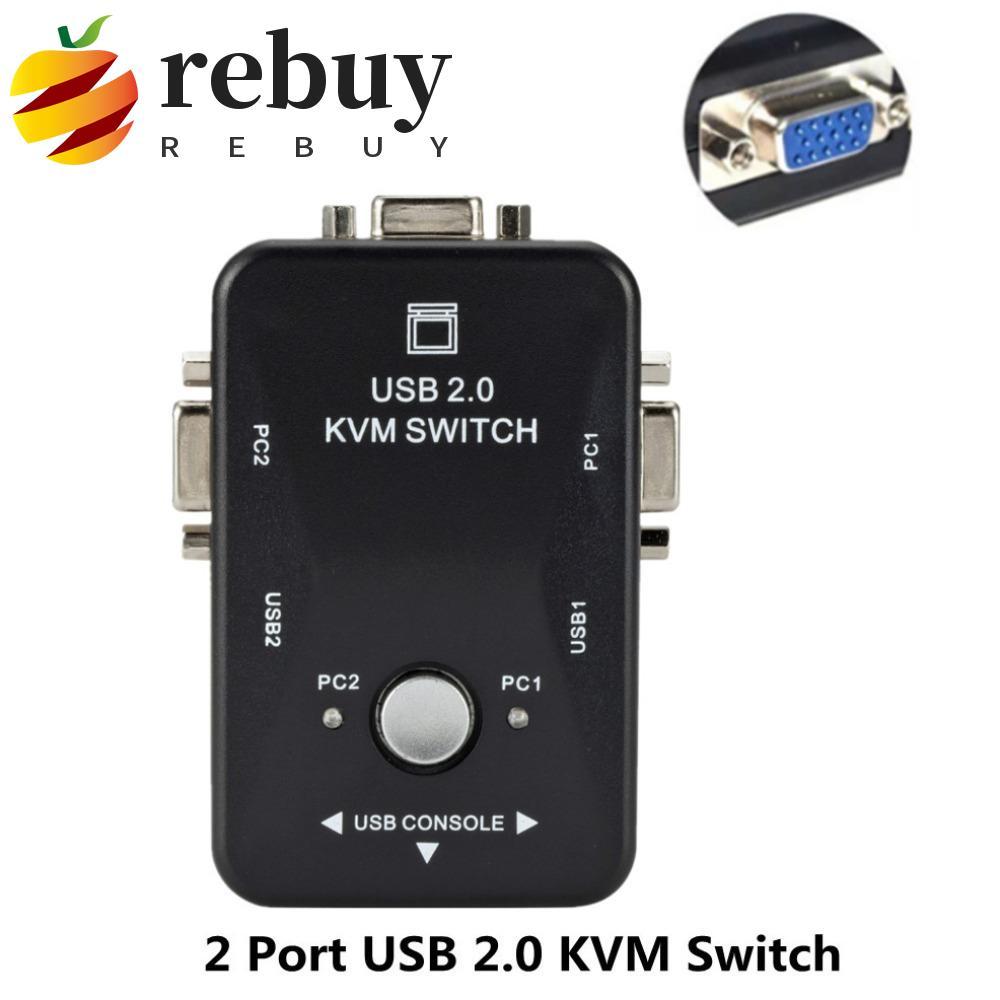 REBUY1 Switch KVM VGA De 2 Portas , Switcher USB 2.0 Splitter , Operação Simples