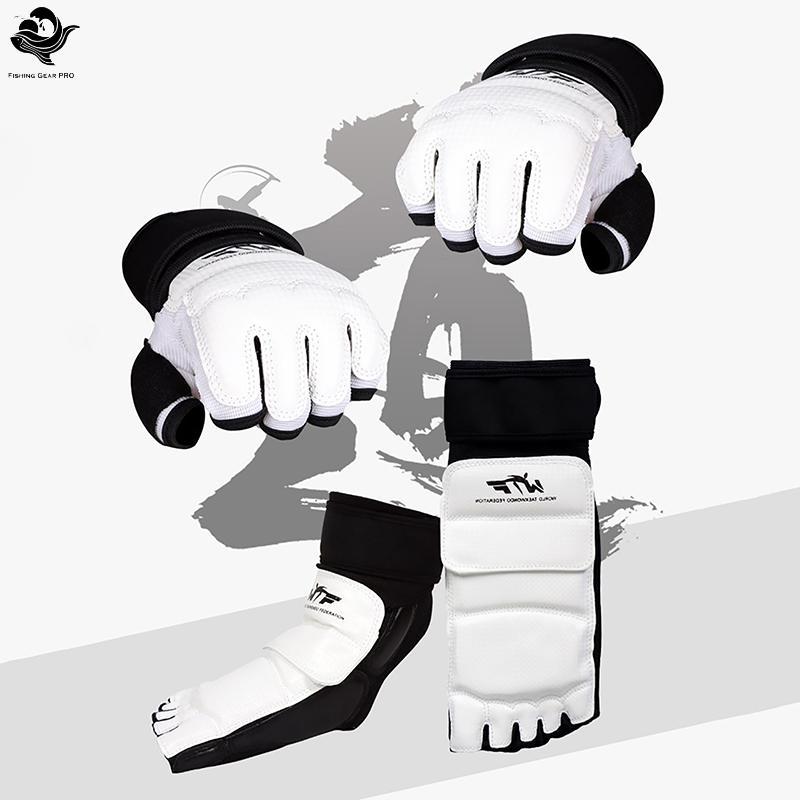 PFG Taekwondo Luvas De Couro Pé Sparring Karate Tornozelo Protetor Guarda Engrenagem Boxe Artes Marciais Assim Adulto Cr