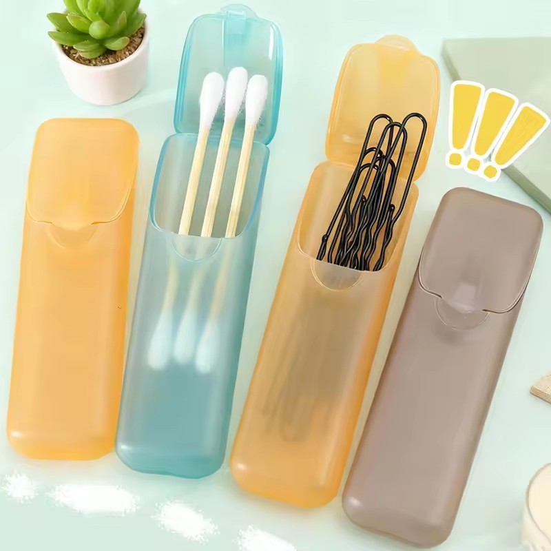 Mini Caixa De Armazenamento Transparente-Organizador De Peças Pequenas-Multifuncional De Cápsulas-Recipiente Fio Dental 