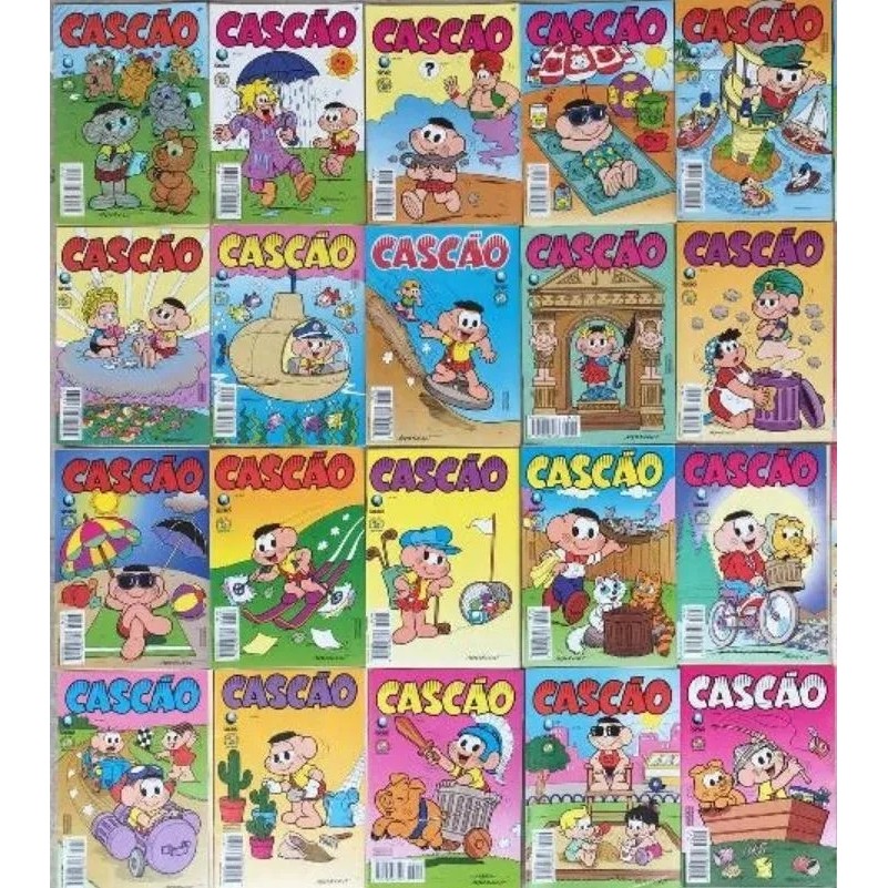 cascão globo - kit 5 gibis autor mauricio de sousa