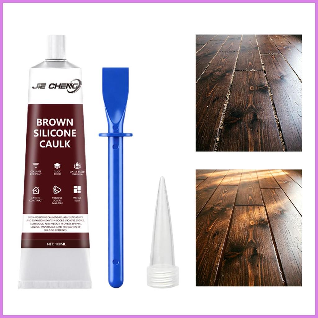 Calafetagem De Silicone Marrom 100ml , Selante Para Piso Laminado , Cozinha , Sala De Estar , Rodapé , Junta De Rachadur